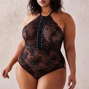 NWT Torrid Black Lace Bodysuit